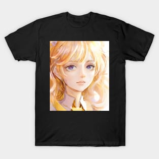 Blonde Hair Anime Girl T-Shirt